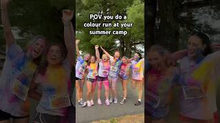 Pov you do a colour run at your summer camp #travel #campvibes #campamerica #colourrun