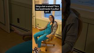 How to get up from a chair on wheels? #physicaltherapy #caregiver #seniorcare #fallprevention