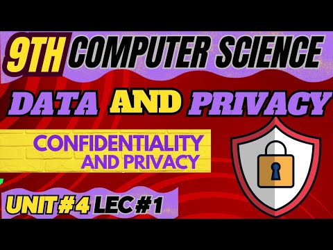 Data and Privacy |Ethical issues related to Security |Confidentiality and Privacy| 9 computer chap 4