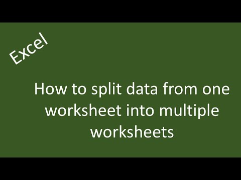 how to split excel worksheet into multiple worksheets.