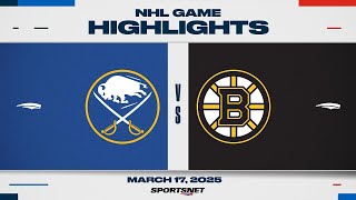 NHL Highlights | Sabres vs. Bruins - March 17, 2025