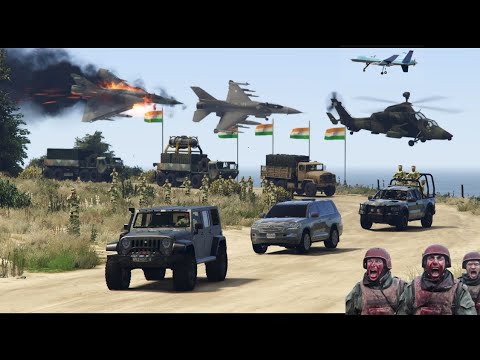 Pakistan India War | Pakistan Air Attack on Indian Army Weapons Supply Convoy - GTA 5