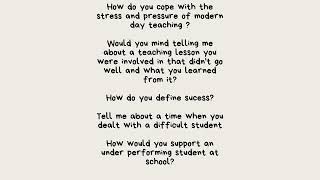 interview questions for the teacher interview Ace YOUR interview the first time