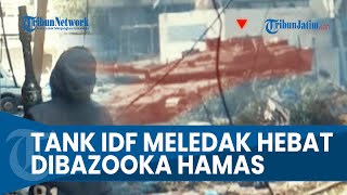 DETIK-DETIK KENDARAAN MILITER ISRAEL MELEDAK HEBAT USAI DI BAZOOKA SAYAP MILITER HAMAS
