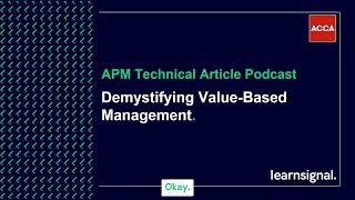 Demystifying Value Based Management