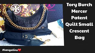 151 MERCER PATENT QUILT SMALL CRESCENT BAG  #langalins #toryburch #crossbodybag #handbags #fashion