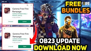 FREE FIRE OB23 UPDATE DOWNLOAD NOW || BOMB CHARGE EVENT REWARDS || FREE FIRE NEW BUNDLES