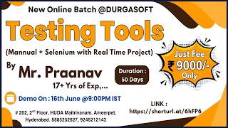 TESTING TOOLS Online Training @ DURGASOFT