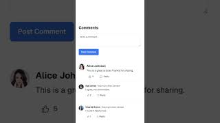 Created a comment component for React with v0.dev #react #typescript #v0 #html #javascript