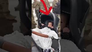 "Soldier Meets His Baby for the First Time 💖".   #soldier #baby #war #donaldtrump #elonmusk