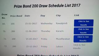 200 rupees draw list price bond december pakistan, schedule list of price bond rupees 200 december 2