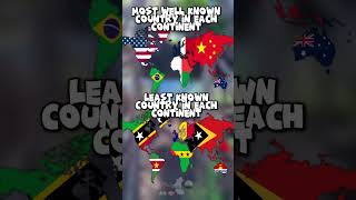 Most and Least known country in each continent #europe #mapping #mapper #geography #history #shorts