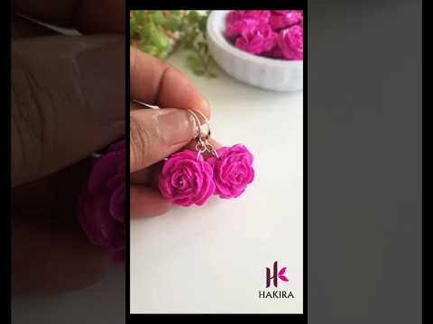 70/- handmade clay earrings నమ్ముతారా? చూసి చెప్పండి. #ytshorts #viral #clay #telugushorts #rose