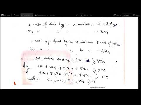 OR: Lecture #39 on formulating a linear programming model for the given problem
