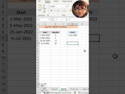 How to Use EDATE Function #excel #msoffice #function #microsoftoffice #shorts #short #tutorial