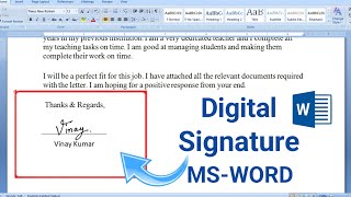 How to make a Digital Signature in MS Word | How to make a Digital Signature | Create Digital Sig...