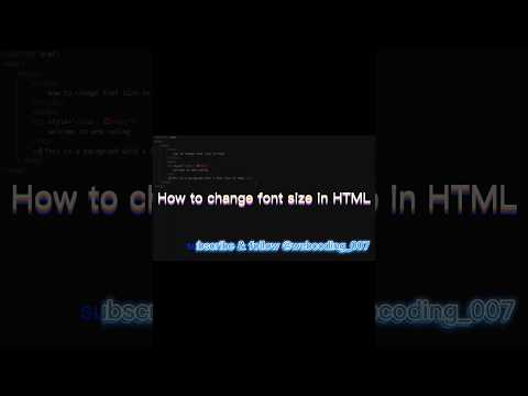 How to change font size in html... #html #htmltutorial  #website #web
