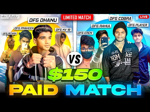 150$🤑PAID AND EMOTE MATCH 😨| DHANU VS DFG LEGENDS🤬| LIMITED❤️‍🔥| FREE FIRE IN TELUGU #dfg #freefire