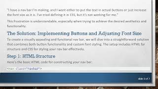 How to Create a Stylish Nav Bar with Buttons and Adjust Font Size