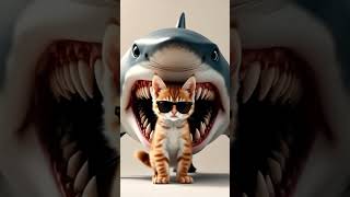 The Coolest Cat vs. The Fiercest Shark #CatAttitude #MeowPower #TooCoolToCare#SharkSurprise
