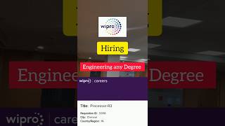 🎈Wipro Official Hiring 💥#itjobs #wipro #wiprojobsforfreshers #itjobsearch #tcsjob #accenture