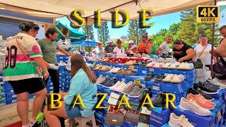 SIDE BAZAAR 4K SATURDAYS MARKET TÜRKIYE Walking tour #turkey
