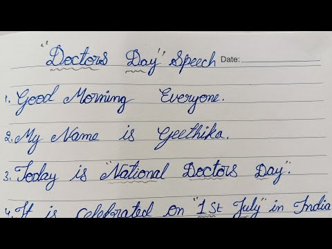 "Doctors Day" Speech | 10 lines on Doctors Day #cursivewriting #cursive @TimelessCursive