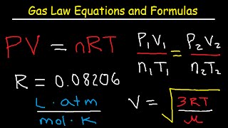 Gas Laws - Equations and Formulas