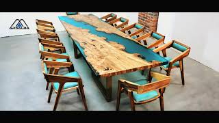 Dekoration aus Holz und Epoxidharz
