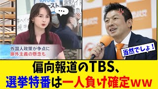 【衝撃】TBS選挙特番、偏向報道で「一人負け」確定