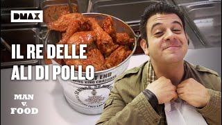 Adam Richman contro il RE delle alette di Pollo: un secchio da quasi 3 kg | Man vs Food