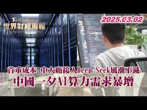 首重成本 中大廠接入Deep Seek風潮不滅 中國一夕AI算力需求暴增 #TVBS文茜的世界財經周報 20250302