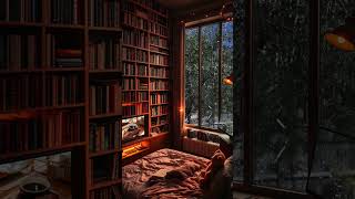 Rainy Night Reads 📖🌧️ | Cozy Library Bedroom Escape #shorts