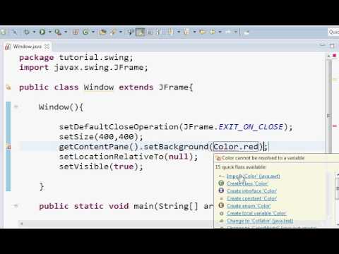 Java Swing Programming Tutorial 2 - Creating A Colorful Window