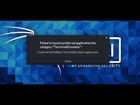 Error: Failed to launch preferred application for category "TerminalEmulator" #kali #linux