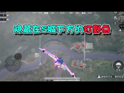 蓝少和平精英：隐藏在S城下方的打野点，养活一人物资刚刚好！