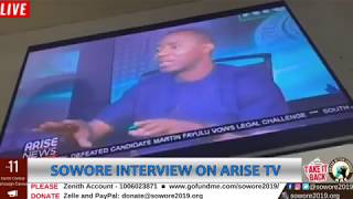 LIVE: #Sowore2019 #TakeitBackTV Omoyele Sowore on Arise News  #AACParty