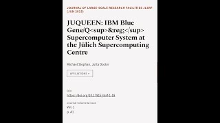 JUQUEEN: IBM Blue Gene/Q® Supercomputer System at the Jülich Supercomputing Centre | RTCL.TV
