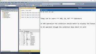 Operators  And, Or, Not in sql