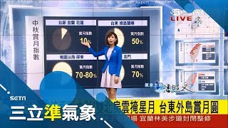 鋒面亂中秋 新北.宜.花"降大雨"周四開始回溫 桃園以南最佳賞月點｜主播 潘照文｜【三立準氣象】20171004｜三立新聞台