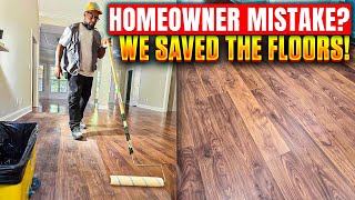 Restoring LVP Floors with a Screen & Recoat after Homeowner applied wrong product on the Floors
