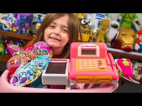 HUGE Toy Shopping Cart Surprise Toys for Kids Girls Blind Bags & Surprise Eggs Kinder Playtime