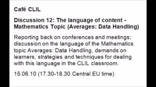 CC12 CLIL Maths Language