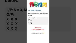 Zoho Round 2 | Pattern Printing 2 🔢✨ | Nested Loop Logic Short #zohoround2 #softwaredeveloper
