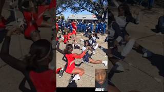 WHO WON? ❤️ or 💙 #majorette #cheerleading #highschool