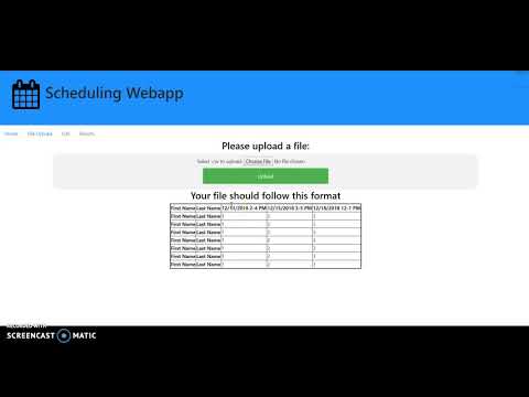 Scheduling WebApp Tutorial