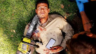 A chainsaw blade was lodged in a man's throat |911 |Chicago Fire |911 Lone Star