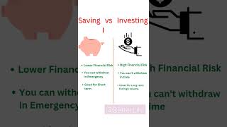 Diff saving vs Investing 👉👉 #financialfreedom #investingtips #savingstips #shorts
