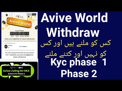 Avive Coin World Withdraw Avive Coin Update |Avive coin Price