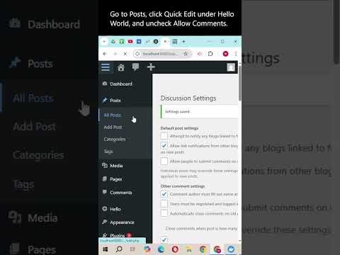 WordPress Disable Comments on All Posts – Fast Fix from Dashboard! #shorts